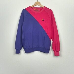 Aviator Nation Glider Colorblock Sweatshirt With Pockets Pink Purple Size Small